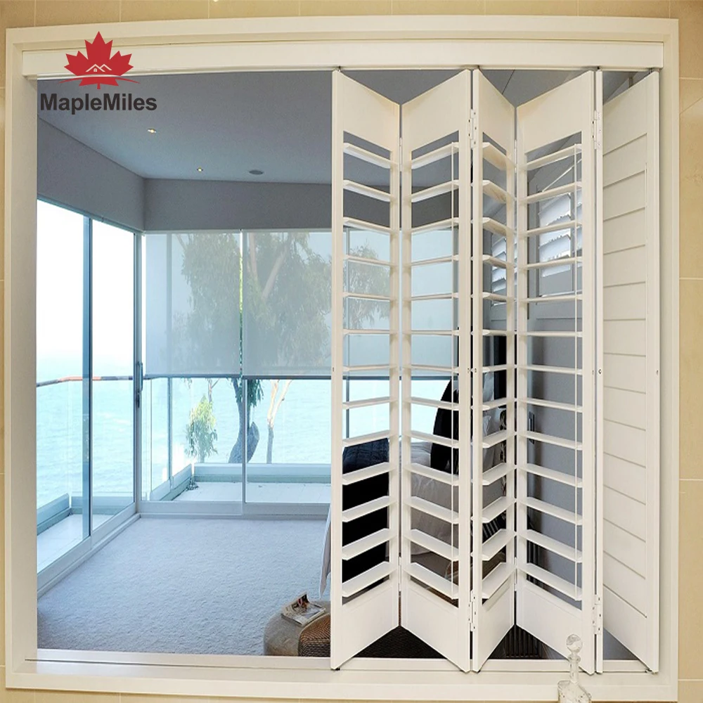 Maplemiles Aluminum Tempered Glass Horizontal Folding Window Bifold Windows for Home