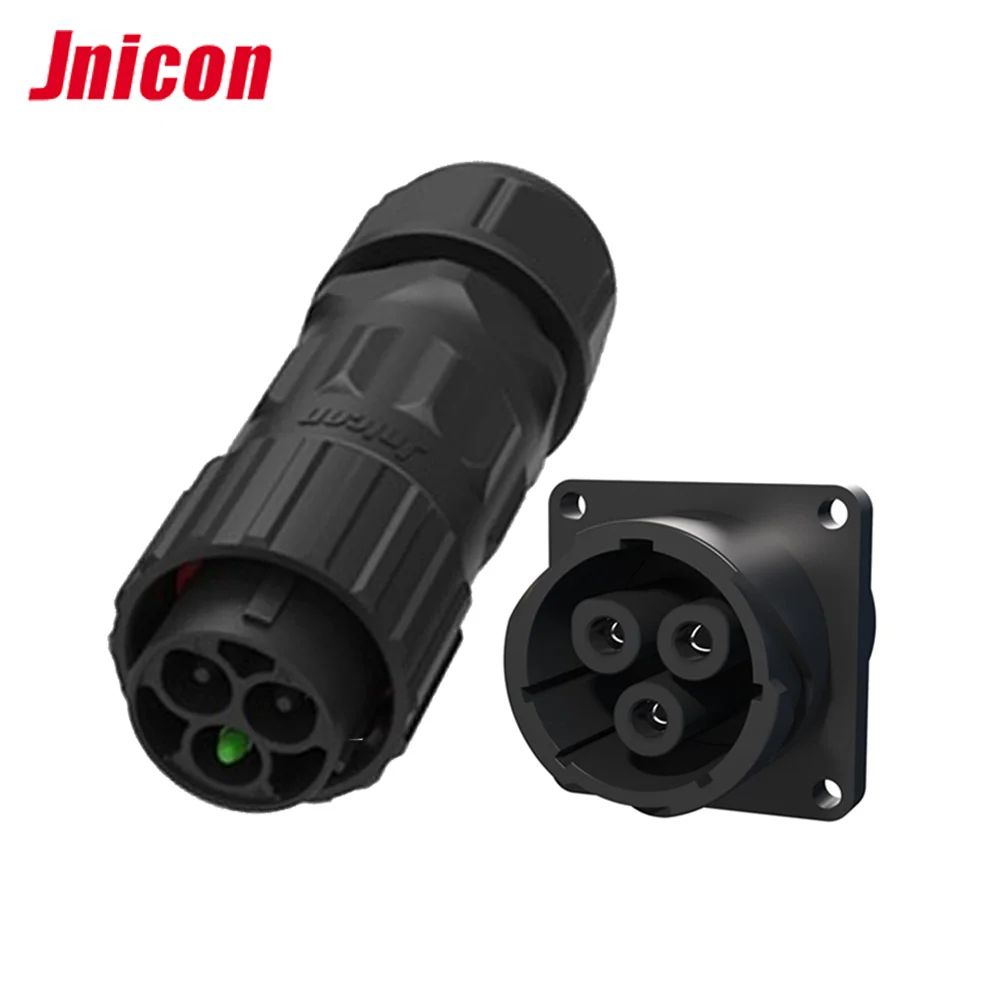 Jnicon 80A 600V plastic electrical socket plug 2 pin 3 pin IP67 waterproof female socket male connector