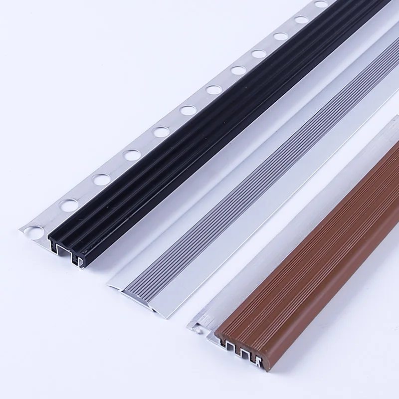 High Quality Soft Rubber PVC Aluminium Stair Nose Parts Modern Design Non-Slip Step Edging Strip Stair Nosing Wholesale
