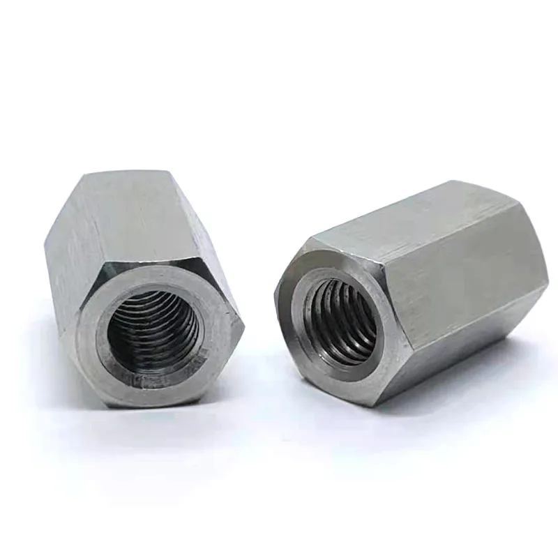 M6/M8/M10/M12/M14/M16/M18/M20 Carbon Steel Galvanized Rod Coupling Hex Nut Steel Galvanized Long Hex Nut Connection Thread Nut