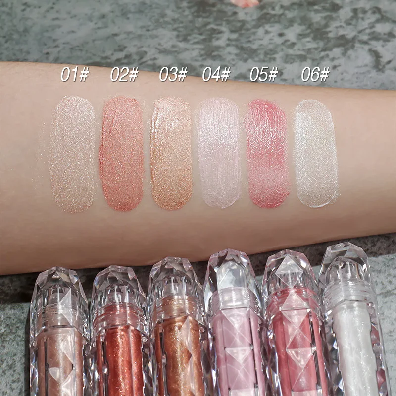 Private Label Face Highlighter Makeup Contour Long Lasting Highlight Bronze Golden Glow Glitter Body Shimmer Oil