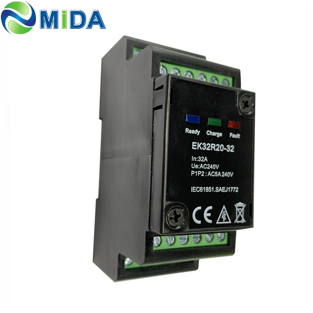 32Amp EVSE контроллер EPC умный заряда для электромобилей Wallbox Type 2 кабель