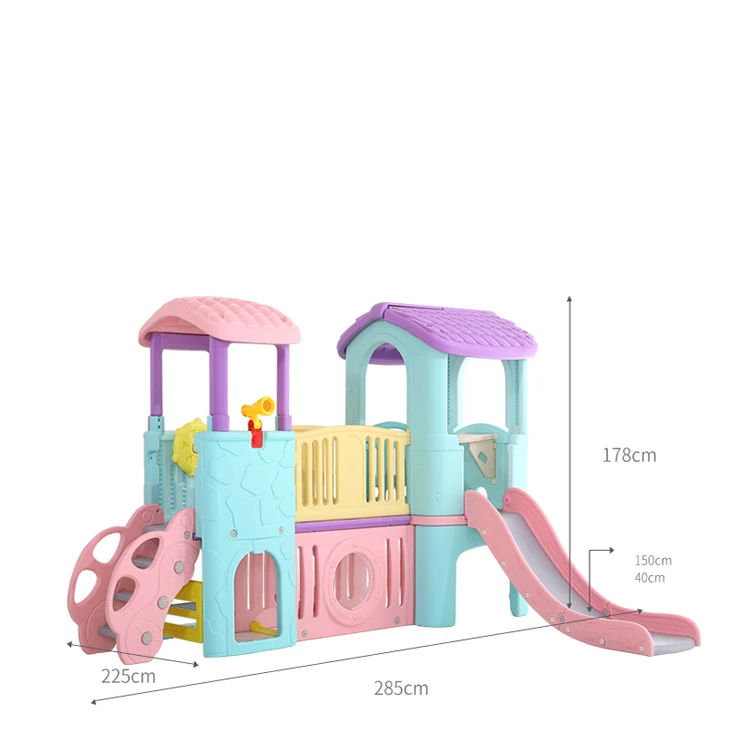 High quality children amusement park kindergarten indoor playground with baby slide plastic equipment playhouse slide for kids