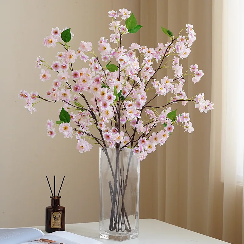 Wholesale natural-like artificial cherry blossom  landscaping backdrop silk artificial decorative flower wall Wedding decor
