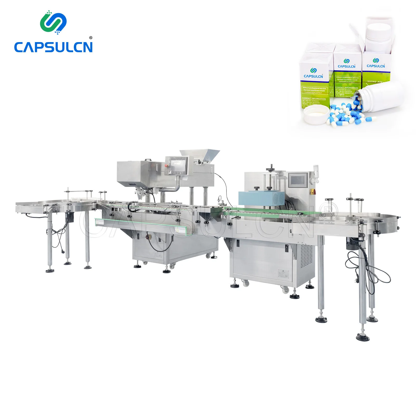 Автоматическая упаковочная линия для производства таблеток, машина для розлива и закупорки пластиковых бутылок в капсулах