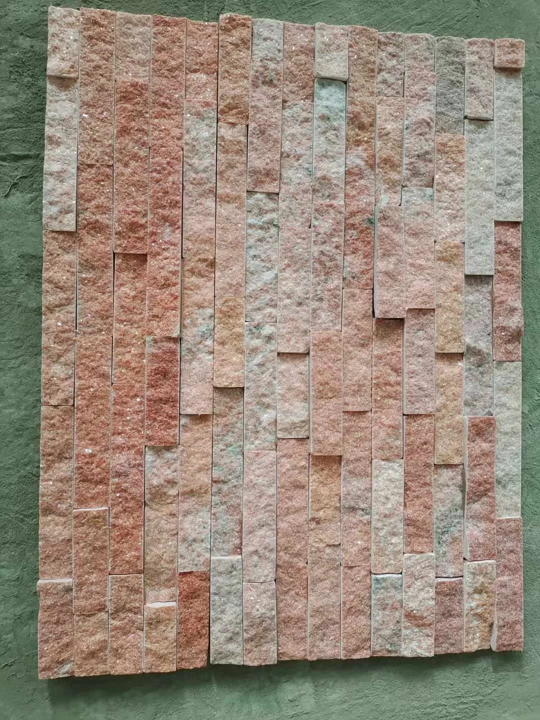 pink stacked stone cladding facade natural culture stone fireplaces exterior siding wall panel veneer exterior stone