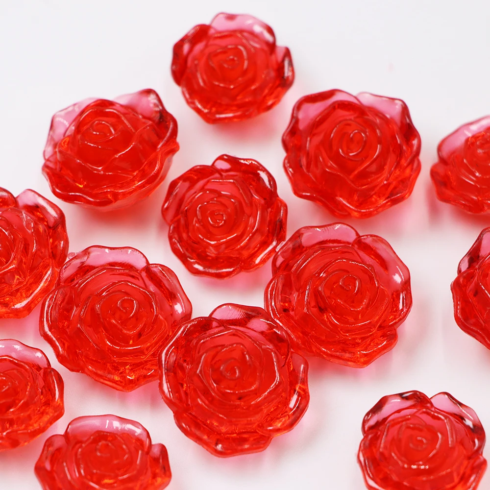 150pcs Hongzhi High Quality Acrylic Flower Beads No Hole Colorful Plastic Flower Beads For Wedding Table Curtain Decoration