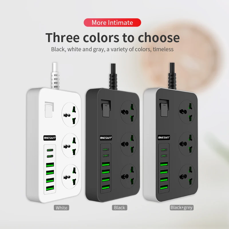 ONESAM european extension socket 250v female power connector 3 pin plug industrial socket