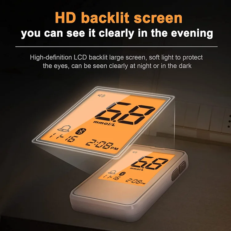 Bluetooth Health Equipment Diabetes Testing Machine Blood Sugar Monitor Glucose Meters With Diabetic Test Strips