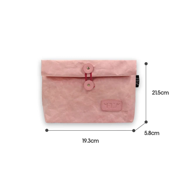 Custom Logo Tyvek Cosmetic Bag Top Folding Waterproof Pink Makeup Organizer Bag