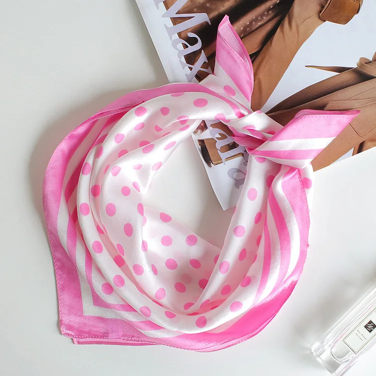 Exquisite Hot-Selling Printed 53x53cm Square Pure Silk Scarf For Office Business Ladies, Multipurpose Silk Scarves Factory