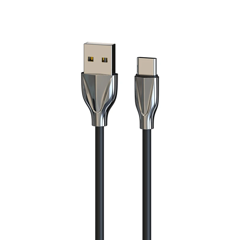 
stable TPE braid zinc alloy shell USB 2.0 charging data cable 