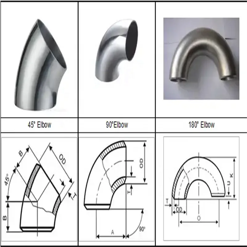 Mild steel carbon steel curves 45 90 180 degree long short radius elbow