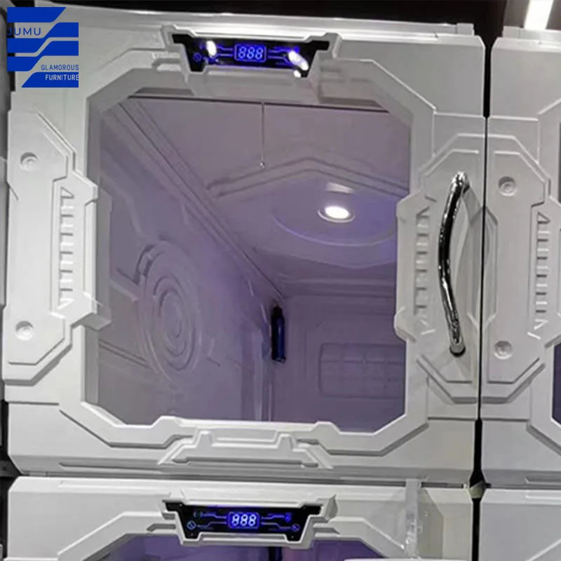 Glamorous Furniture Modern Style Metal Capsule Sleeping Bed Vertical Space Saving for Hospital Hotel School & Apartment Use