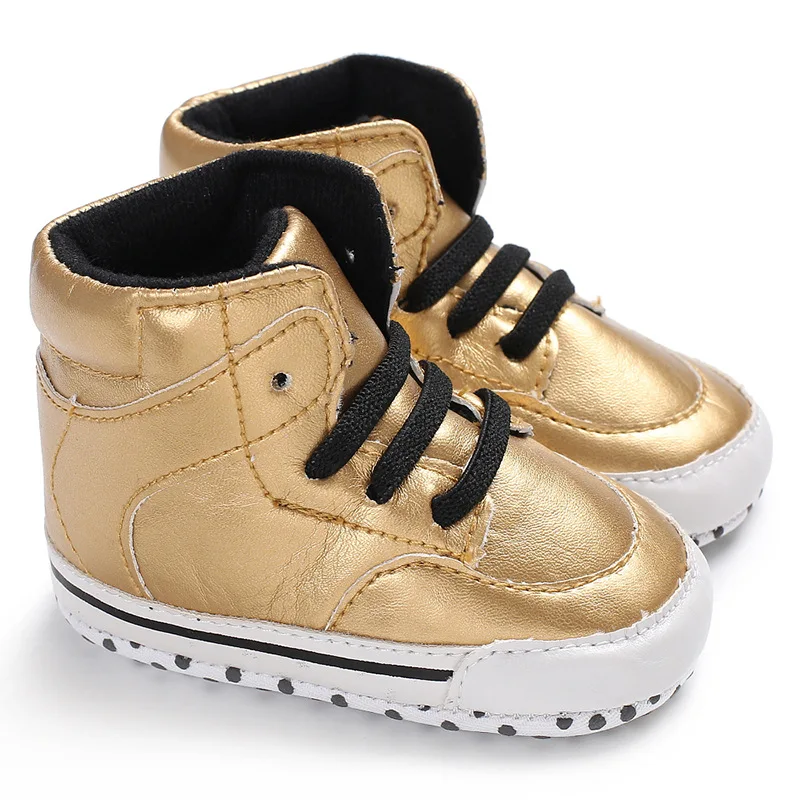 Yiwu Yiyuan Garment gold pu baby boy shoes 6 - 12 months little boys shoes anti slip soft soled indoor wear shoes moccasins