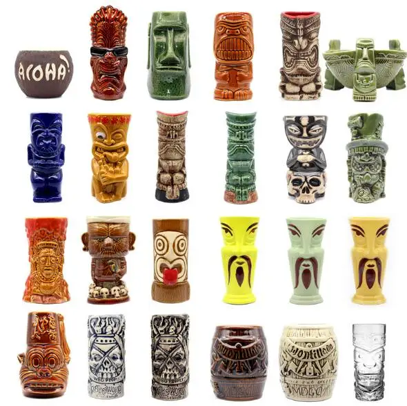 Керамическая чашка Гавайская Кружка Тики для бара пивные кружки в американском стиле гавайская Праздничная рукоятка настоящие ананасовые праздничные