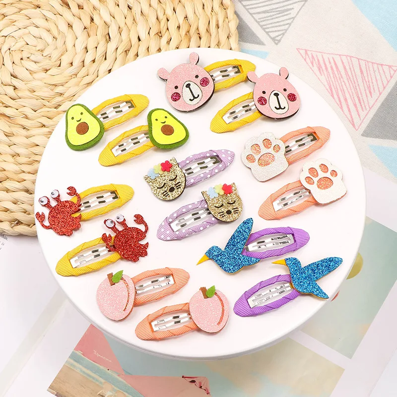 Wholesale Fashion Bird Fruit Crab Flower Bear Rabbit Elephant Shell Girl Hair Clip Accessories