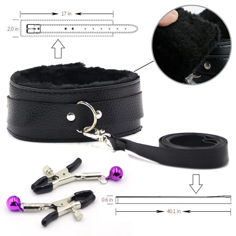 10PCS Fetish Kits Bed Restraints Bondage Plush Leather Sexy Flirting Alternative Toys Tied BDSM Japanese Bondage Suit Adult Sex