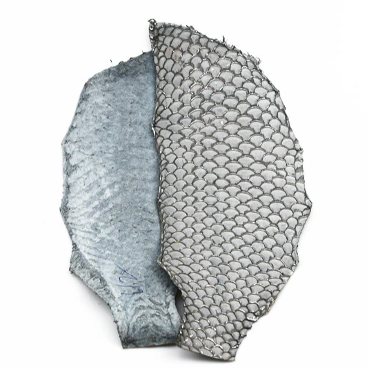 Tilapia Fish Skin Leather with silver side finish for shoes
