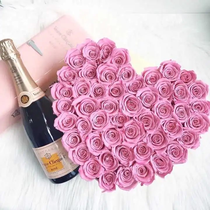 Flower Box Preserved Rose Floral Mothers Day Heart Wholesale Square Flowers Boxes For Bouquets Package