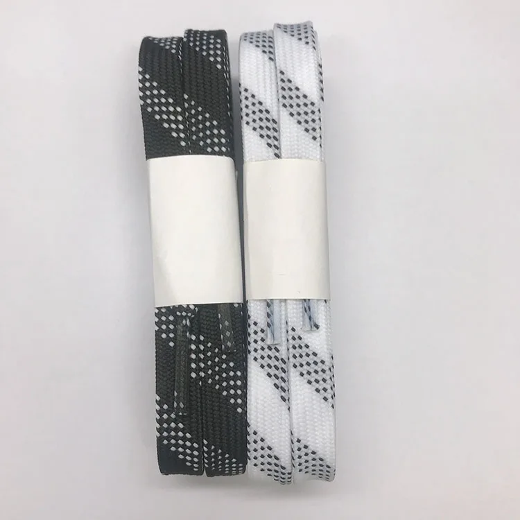 Waterproof Shoe Lace Custom Waxed Hockey Ice Skate Shoelace with Strips