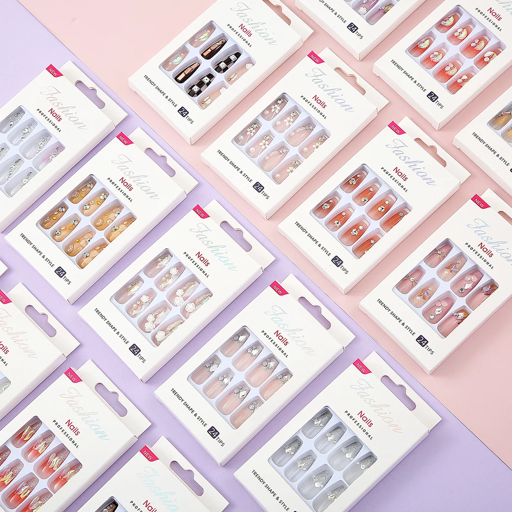 Popular Press On Acrylic Nails Fake Nails Wholesales Artificial Fingernails Vendors For Press On Nails