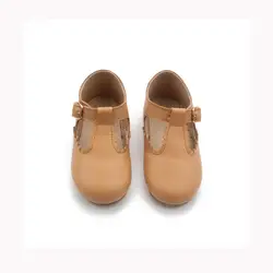 2 вида цветов Одежда для маленькой девочки, с ремешком в виде буквы т, балетки на плоской подошве; Кожаные туфли