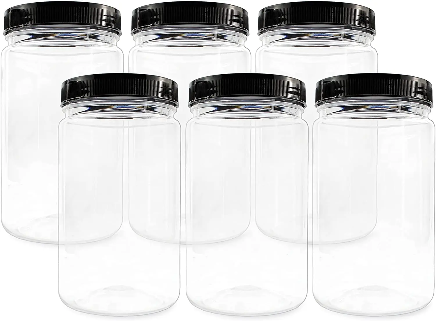 Empty Round Spice Jars Bottles Containers Unique Plastic Spice Jar Set Wide Mouth Jars Bottles