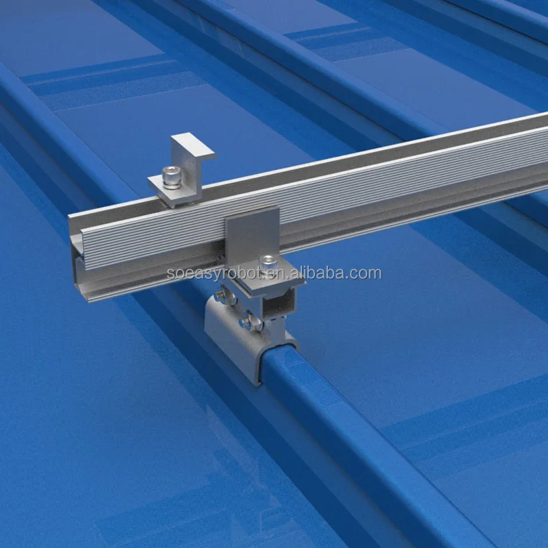 Solar Panel Mounting Rail Aluminium Solar Rooftop Rail Solar Bracket Solar Roof Mount Kit for Metal Roof