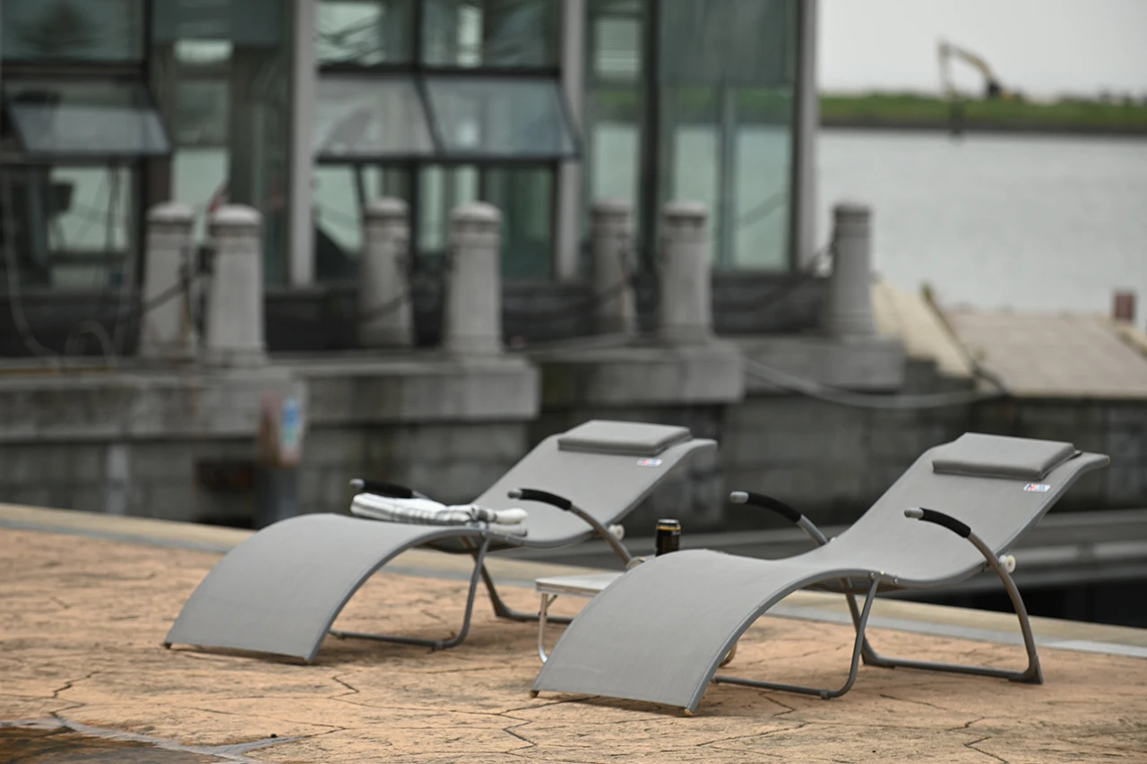 iron modern outdoor chaise lounger bed