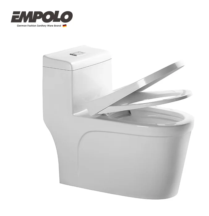 Empolo Sanitrios Siphonic Rimless Ceramic Bathroom Set 300/400 mm WC Soft Release Seat One Piece Toilet Bathroom Pieces One