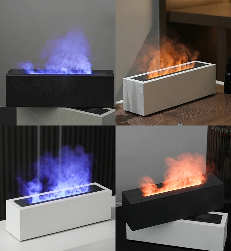 AromaNano New Custom Logo Fire Flame Light Humidifier Essential Oil Volcanic Flame Aroma Diffuse