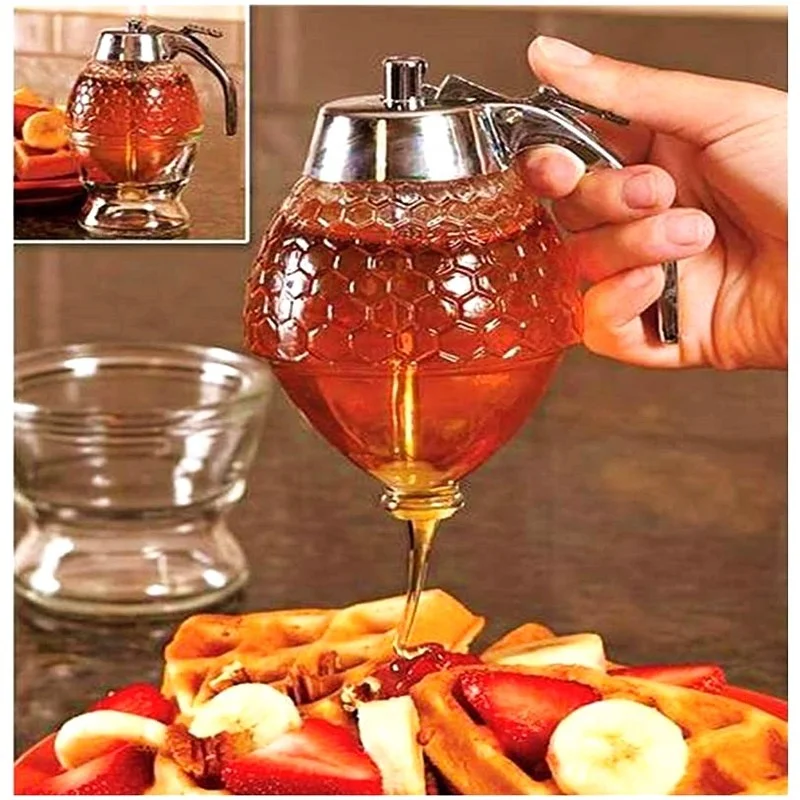 No Drip Glass Syrup Honey Dispenser Glass for pancake