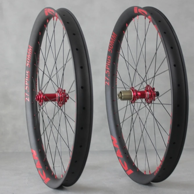 MTB carbon 27.5er 50mm width clincher wheels 650B bicycle carbon bike rim snow fat bike 3.0' tyre