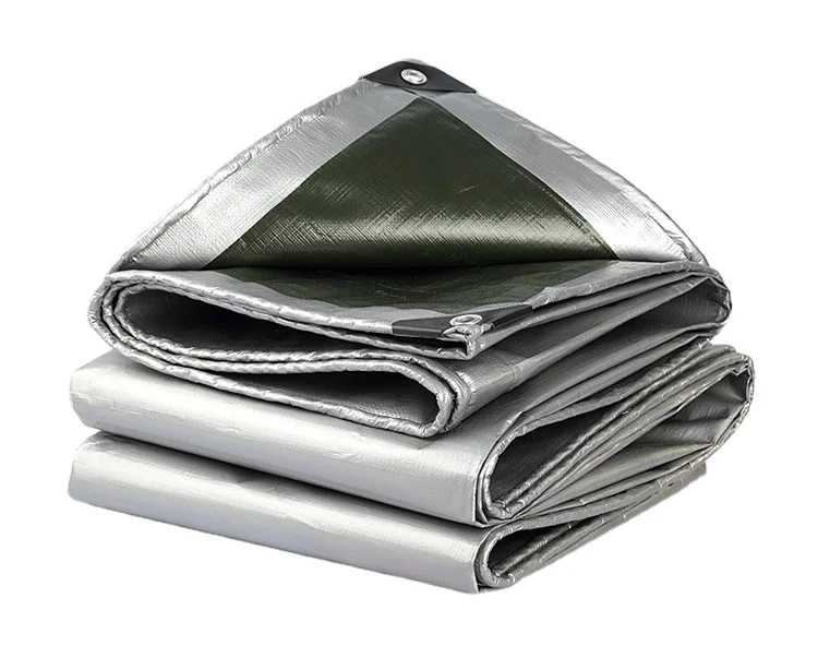 140gsm  5x8m Black silver  waterproof PE tarpaulin for truck boat container cover