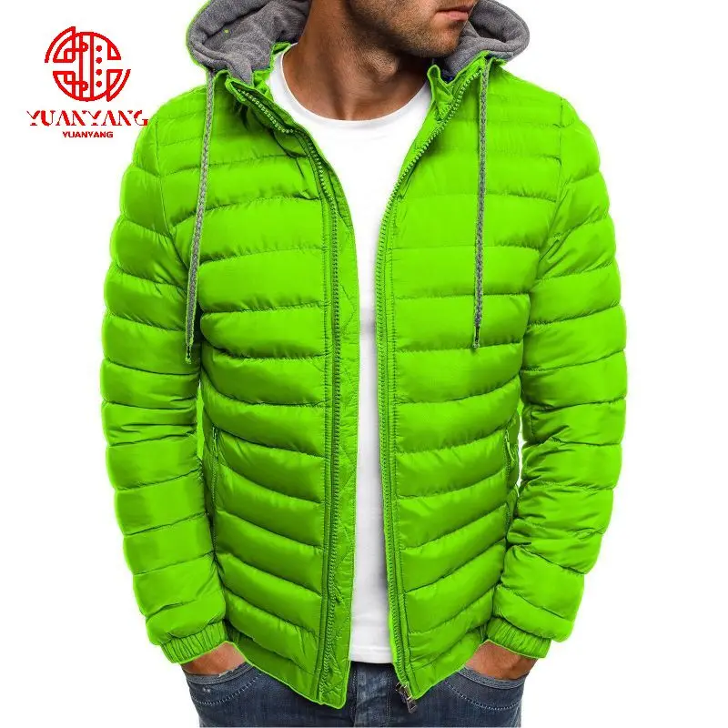Custom Logo Men Winter Warm Waterproof Padded Coats Windproof Fleece Quilted Bubble Puffer Down Jacket