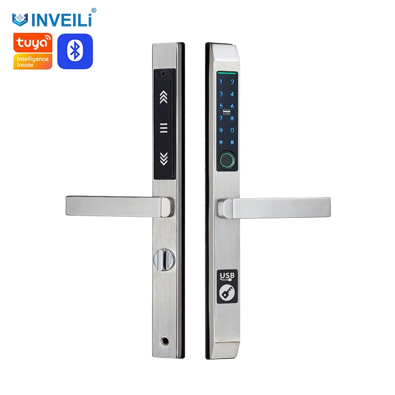 Advanced waterproof Digital Smart Electronic fingerprint  Aluminum Glass Door Lock