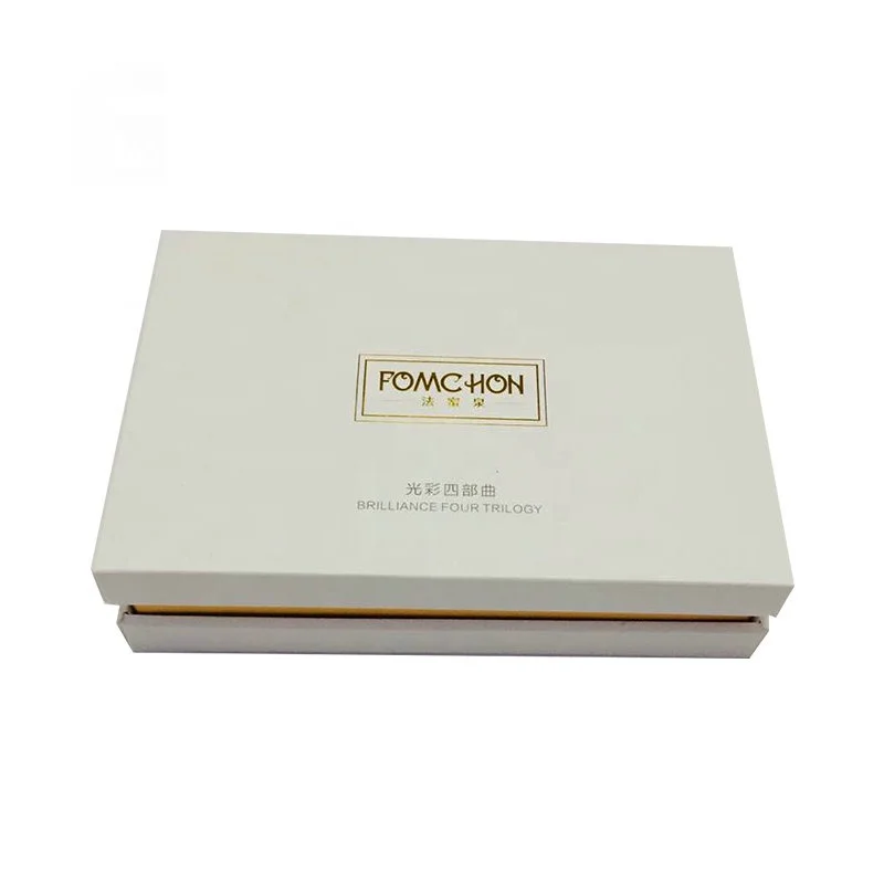 Custom Made Rigid Gift Box Recyclable Luxury Cardboard Packaging Box for Cosmetic Gift Set Skin Care Packaging Grey Board Accept