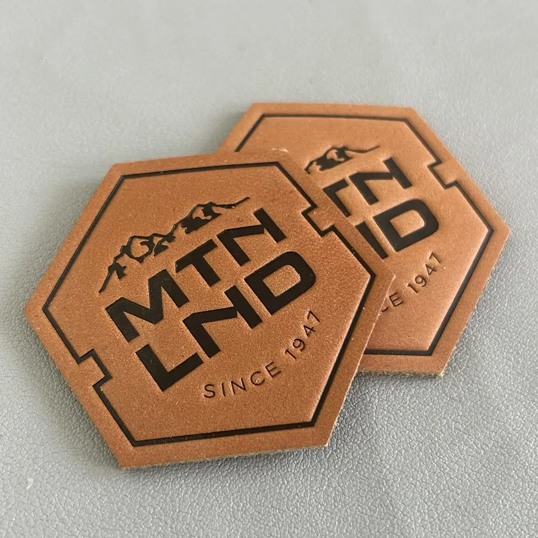 Fashion Laser Engraving Logo Customized leather patch For Caps And Garments And Hats