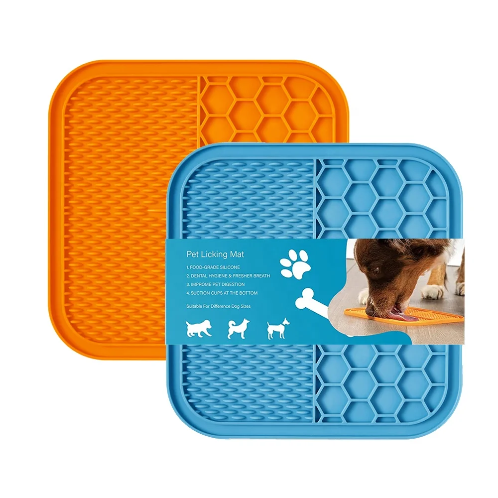 Factory Wholesale Custom Logo Silicone Dog Bath Peanut Butter Lick Pad Pet Dog Lick Mat With Suction Cups