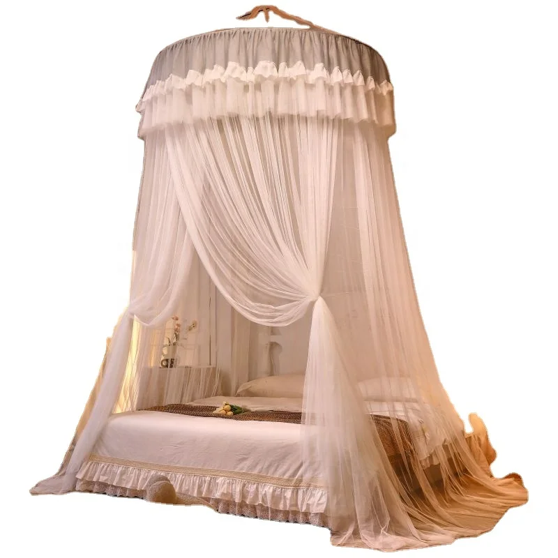 Decorative Circle Round Mosquito Net Bed Canopy120*270*1200cm Lace Polyester Fiber Mosquito Net For Bed Anti-Mosquito Bed Nets