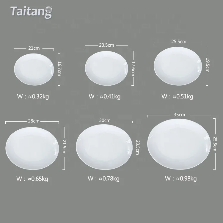 White Ceramic Fish Plates Restaurant Oval Plate Ceramic