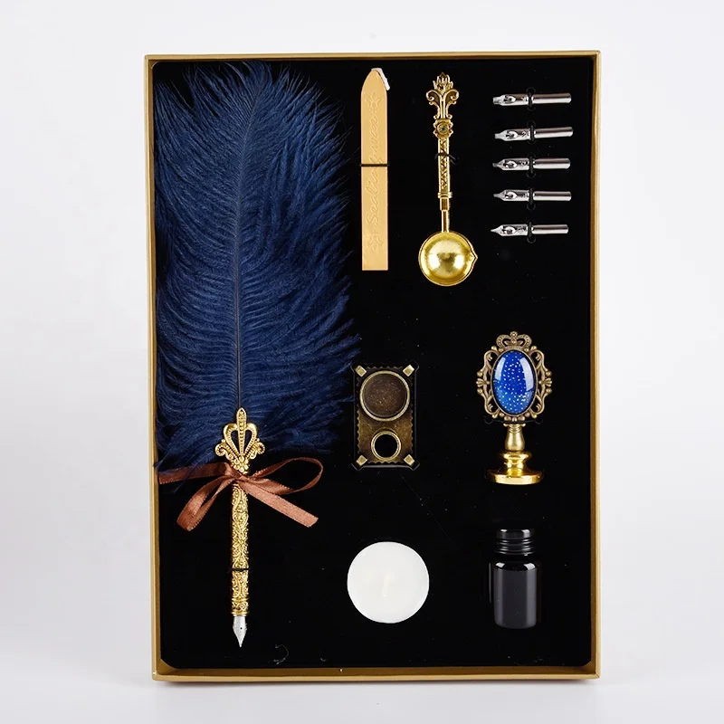 Ручка перьевая Yihuale роскошный набор карандашей из натурального страусиного шлейфа каллиграфия ручка для письма