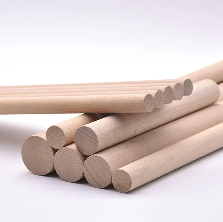 Factory direct High quality wooden round shape dowel rods and stick customized Wooden Dowel Rods DIY Crafts for home Decoration