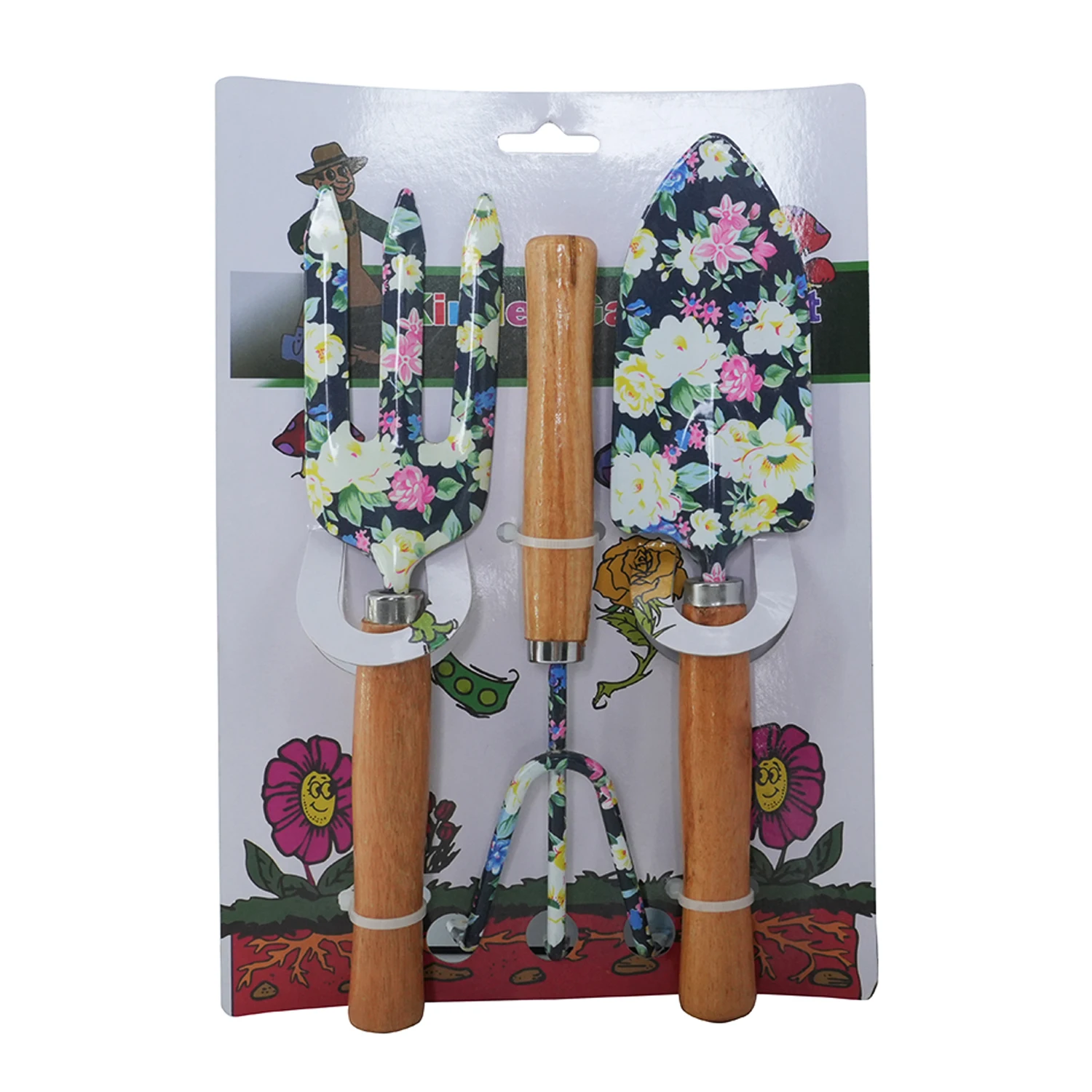 Winslow & Ross wholesale 3 in 1 home garden supplies tools wooden handle manual hand tool kits