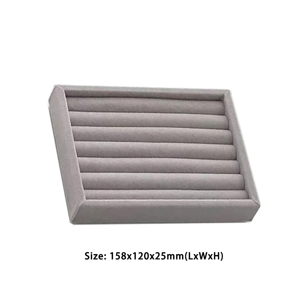 Velvet Gray Jewelry Display Tray Case Hot Sale Stackable Exquisite Jewellery Holder Portable Ring Earring Necklace Organizer Box