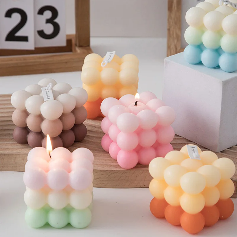 Party holiday supplies souvenirs gifts Bubble Cube Design candles home decor luxury candles home Fragrance Scented Candle