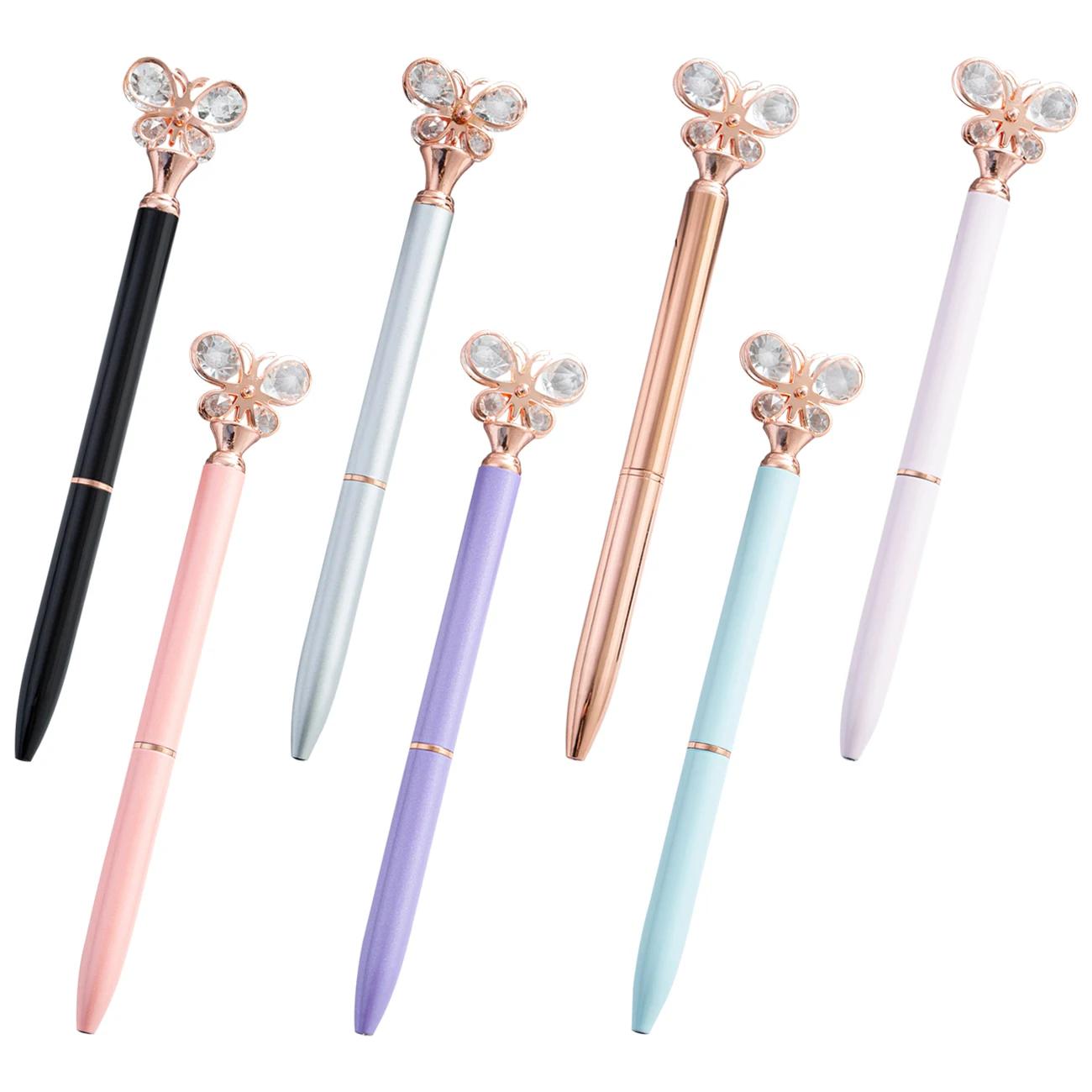 2021 новые шариковые ручки с бабочками и бриллиантами, дешевые горячие распродажи ручек с рекламным подарком