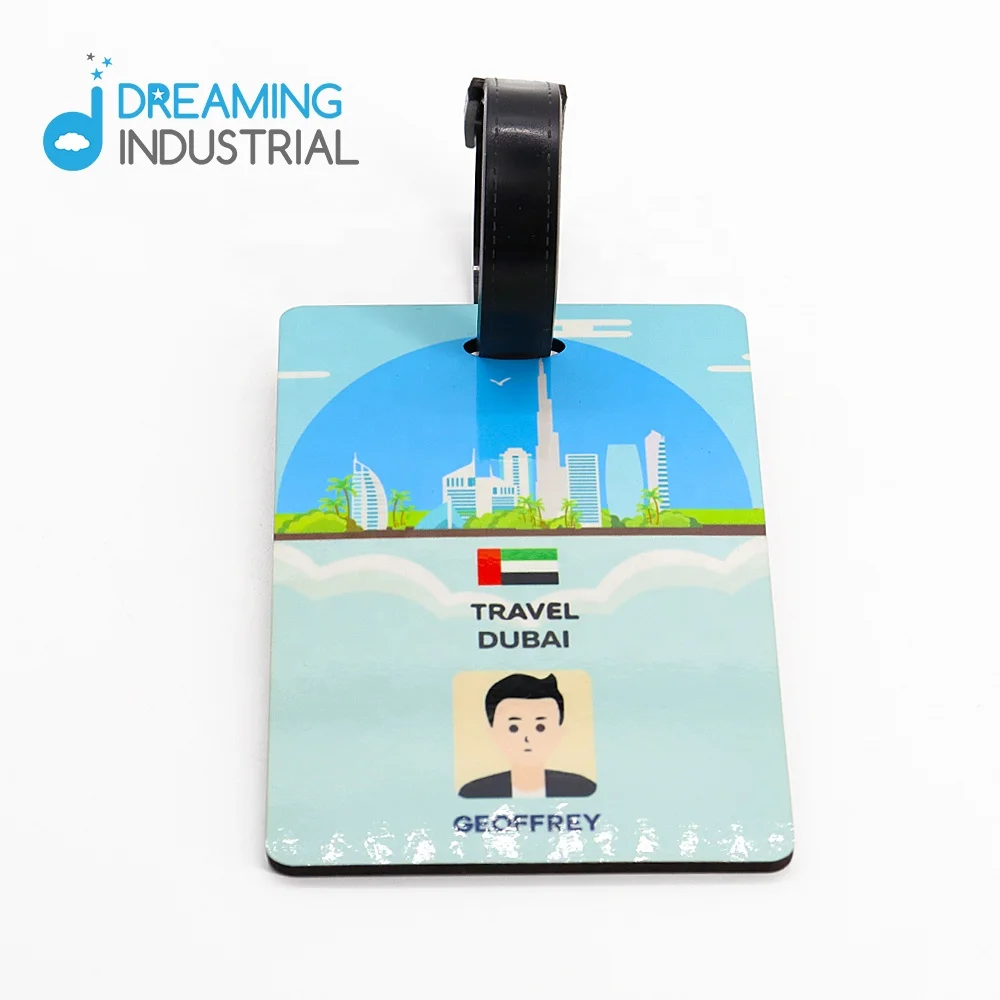 Sublimation blanks Rectangle MDF Luggage Tag without Cork Back Luggage Tag