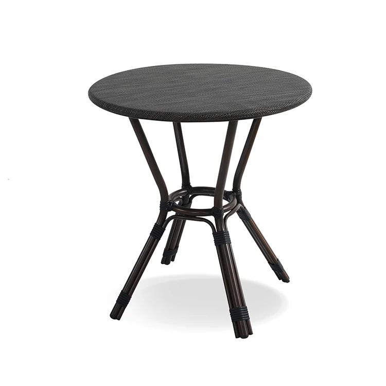 Outdoor Furniture Aluminum Fabric Chair and Small Round Tables Cafe Sets Patio Mesh Bistro Table Set
